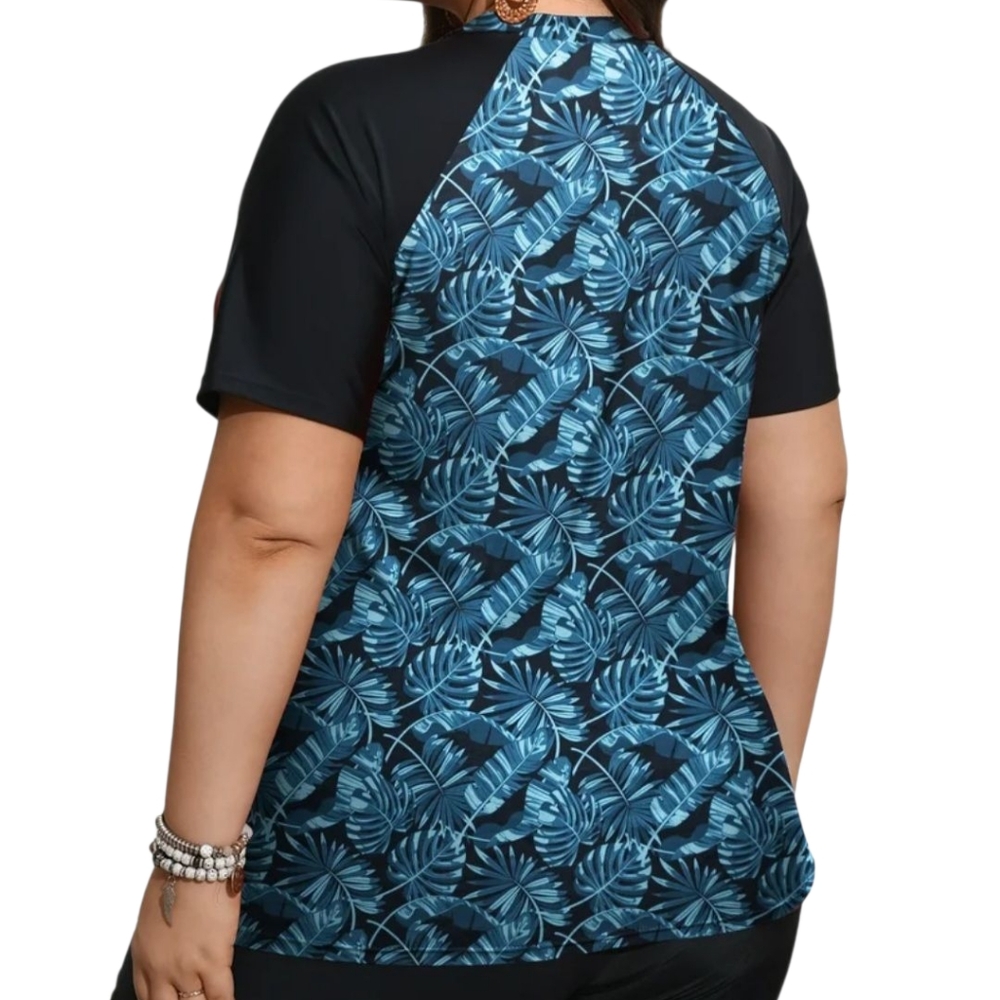 FOLUNSI Womens Plus Short Sleeve   Rashguard - Picture 2 of 4